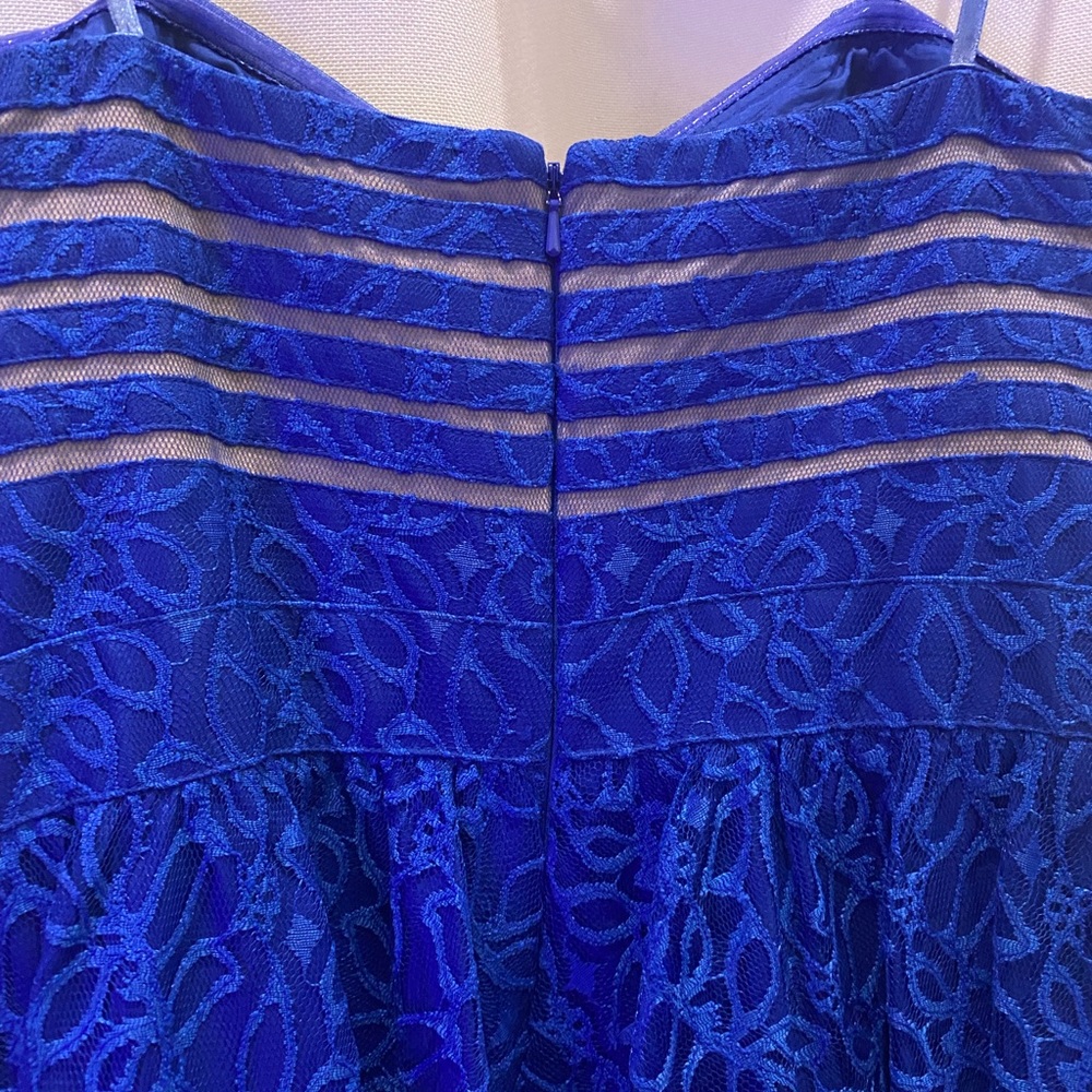 Cache Royal Blue Sleeveless Lace Formal Dress - Picture 2 of 4